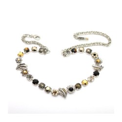 Amaro Handmade Silver Necklace Black and Gold ... | Necklaces by Amaro