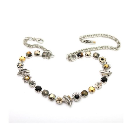 Amaro Handmade Silver Necklace Black and Gold ... | Necklaces by Amaro