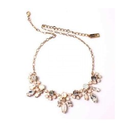 Amaro Handmade Necklace Drop Pearls and Crysta... | Necklaces by Amaro