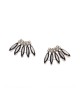Amaro Rhodium Plated Silver and Black Spike Earrings Pea... | Earrings