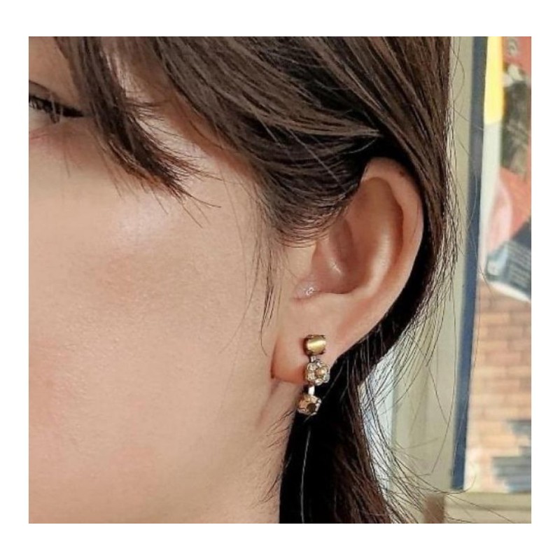 Amaro Handrafted Gold Plate Clip On Drop Earrings Illumi... | Earrings