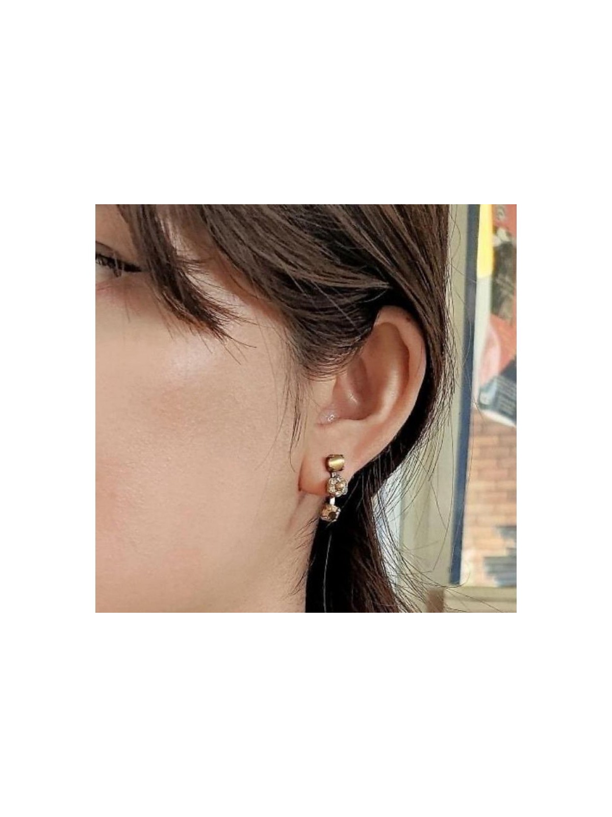 Amaro Handrafted Gold Plate Clip On Drop Earrings Illumi... | Earrings