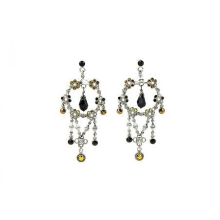 Amaro Handcrafted Dangle Earrings Semi Precious Gems Flo... | Earrings