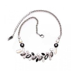 Amaro Handmade Necklace Black and White Semi P... | Necklaces by Amaro