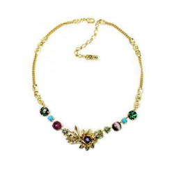Amaro Gold Plated Necklace with Colorful Semi ... | Necklaces by Amaro