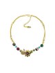Amaro Gold Plated Necklace with Colorful Semi ... | Necklaces by Amaro