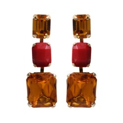 Amaro Handcrafted Post Drop Earrings Red Coral and More ... | Earrings