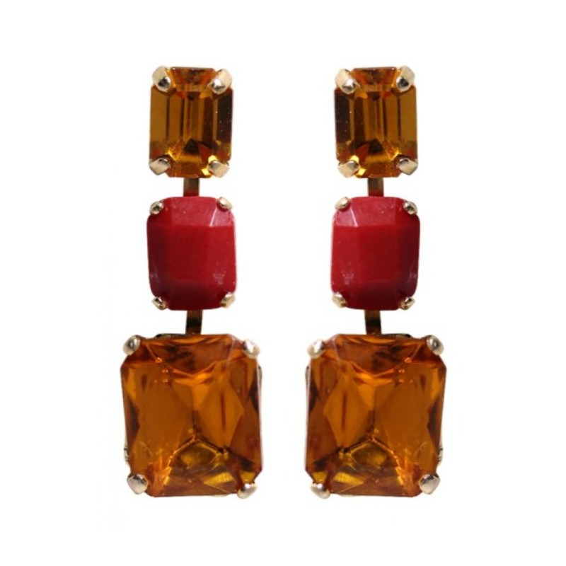 Amaro Handcrafted Post Drop Earrings Red Coral and More ... | Earrings