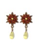 Amaro Handcrafted Gold Plate Red Star Earrings Spiritual... | Earrings