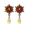 Amaro Handcrafted Gold Plate Red Star Earrings Spiritual... | Earrings