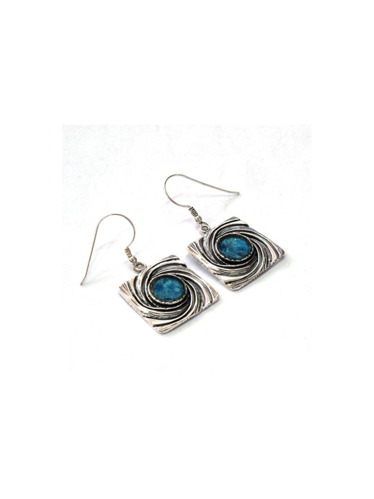 Michal Kirat Sterling Silver and Roman Glass... | Roman Glass Earrings
