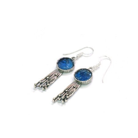 Michal Kirat Circular Roman Glass Drop Earri... | Roman Glass Earrings