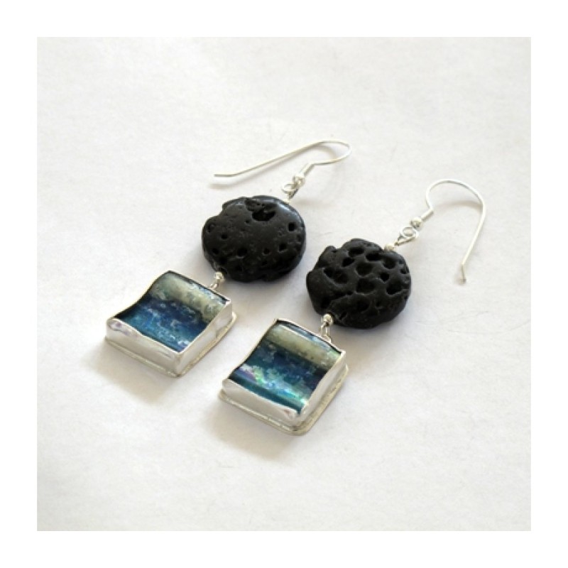 Michal Kirat Sterling Silver Dangle Earrings with Black ... | Earrings