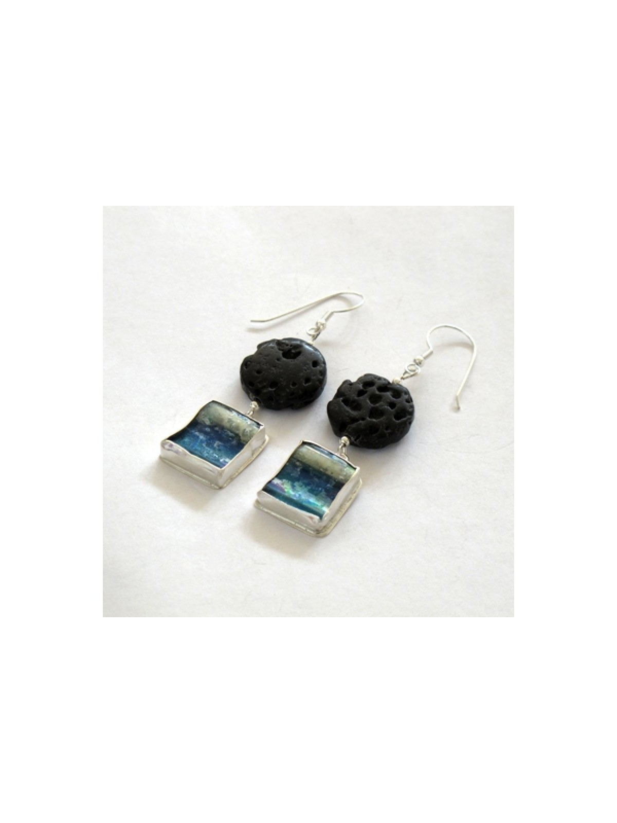 Michal Kirat Sterling Silver Dangle Earrings with Black ... | Earrings