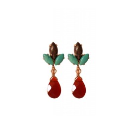 Amaro Handcrafted Drop Post Earrings Semi Precious Gems ... | Earrings