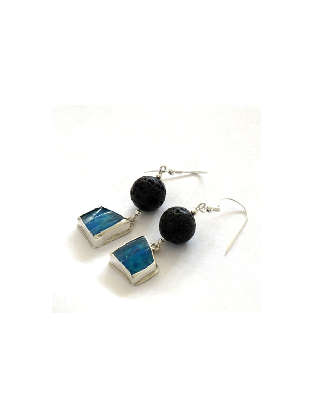 Michal Kirat Handmade Earrings Sterling Silve... | Roman Glass Jewelry