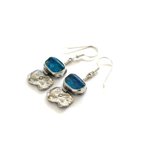 Michal Kirat Roman Glass Drop Earrings with ... | Roman Glass Earrings