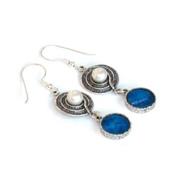 Michal Kirat Sterling Silver Dangle Roman Gl... | Roman Glass Earrings