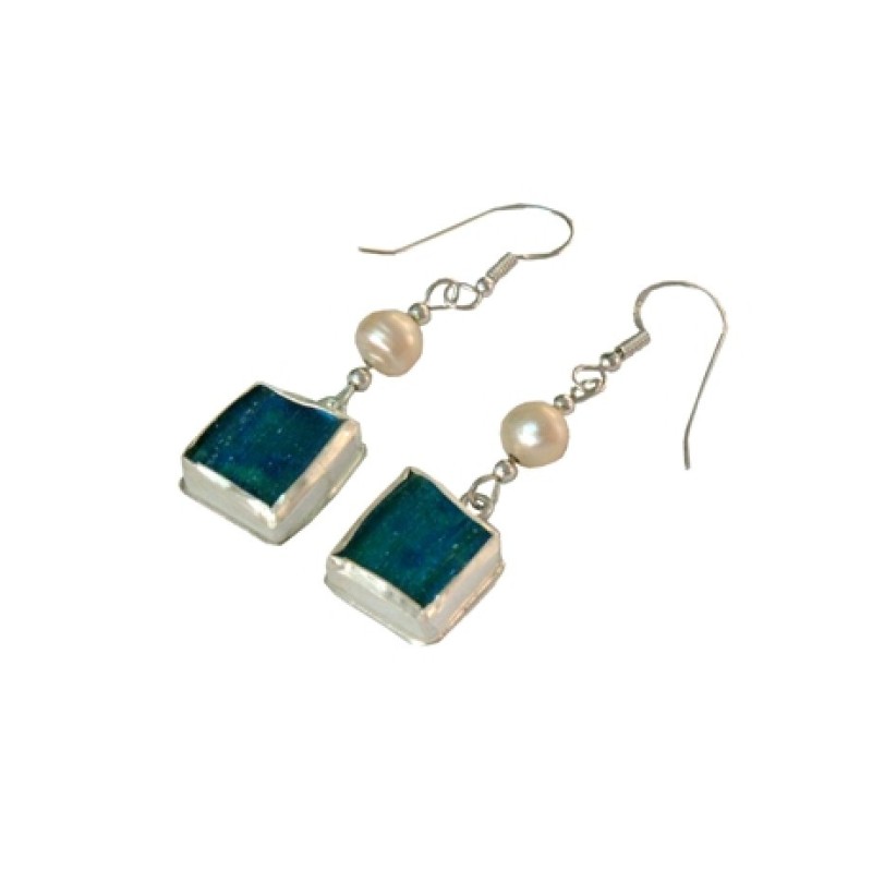 Michal Kirat Roman Glass Dangle Earrings Ste... | Roman Glass Earrings