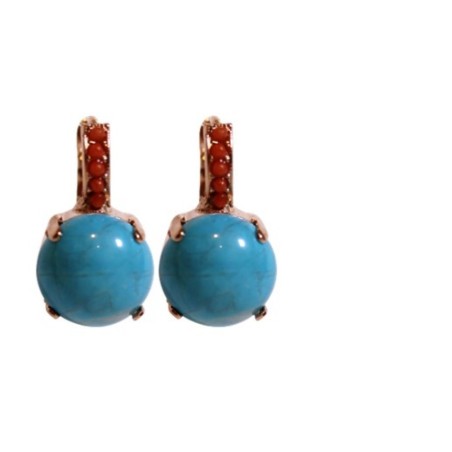 Amaro Handcrafted Rose Gold Plate Turquoise Earrings wit... | Earrings