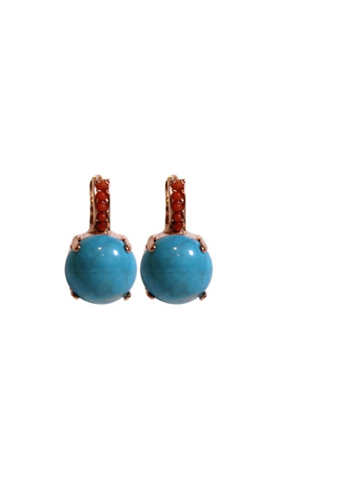 Amaro Handcrafted Rose Gold Plate Turquoise Earrings wit... | Earrings