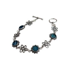 Michal Kirat Sterling Silver Floral Bracele... | Roman Glass Bracelets