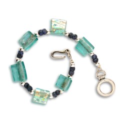 Michal Kirat Sterling Silver Bracelet with ... | Roman Glass Bracelets