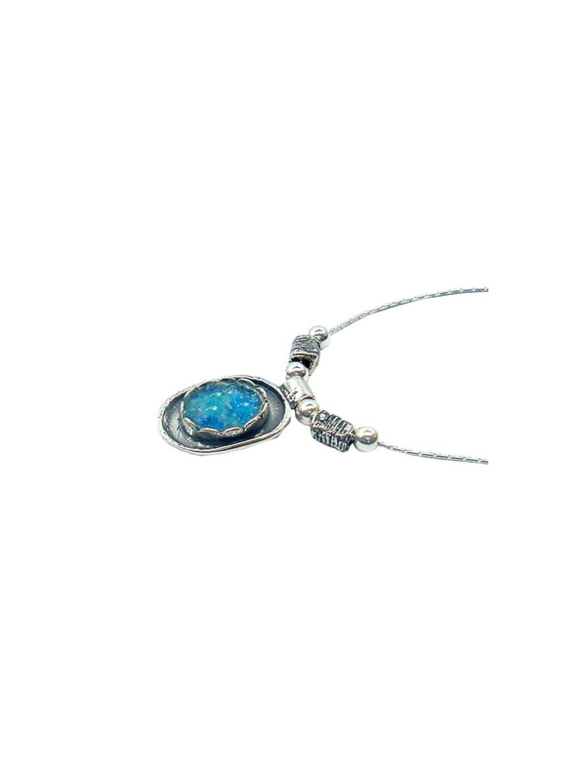 Michal Kirat Necklace with Roman Glass Silv... | Roman Glass Necklaces