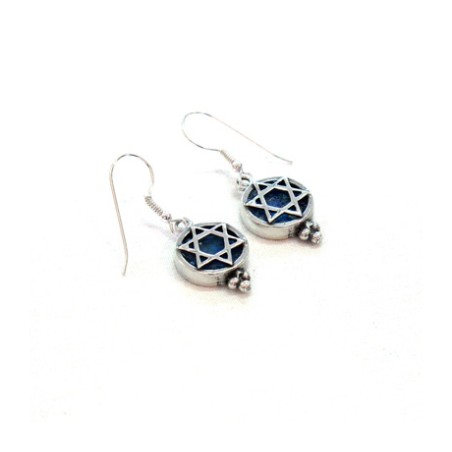 Michal Kirat Sterling Silver Drop Earrings w... | Roman Glass Earrings