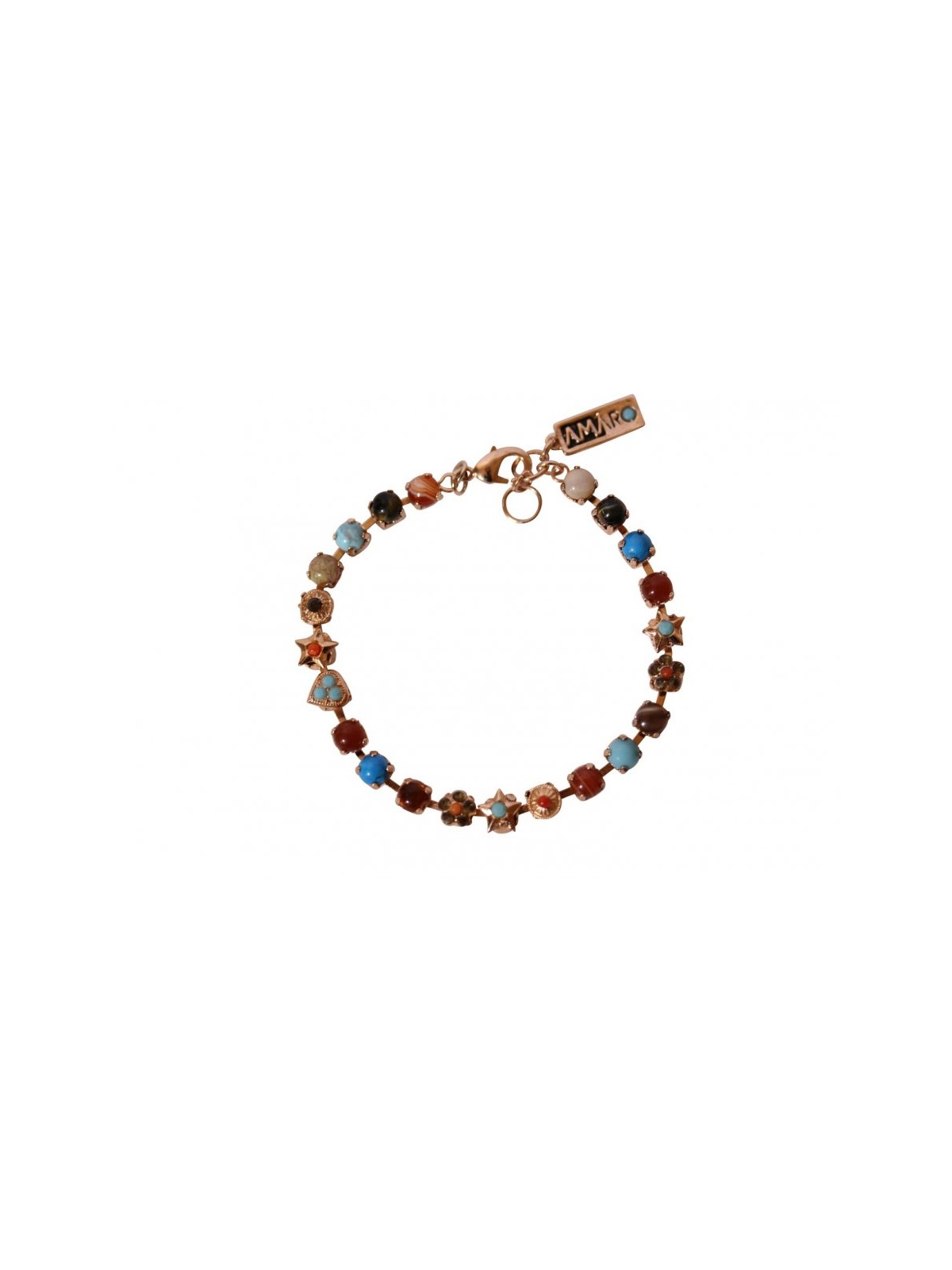 Amaro Handcrafted Rose Gold Plate Bracelet Sem... | Bracelets by Amaro
