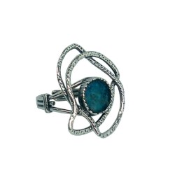 Michal Kirat Sterling Silver Ring with Small Roman G... | Jewish Rings