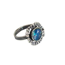 Michal Kirat Sterling Silver Ring with Round Roman G... | Jewish Rings