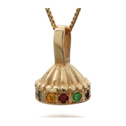 Hoshen Crown Necklace in Gold by HaAri Jewelry | Jewish Pendant