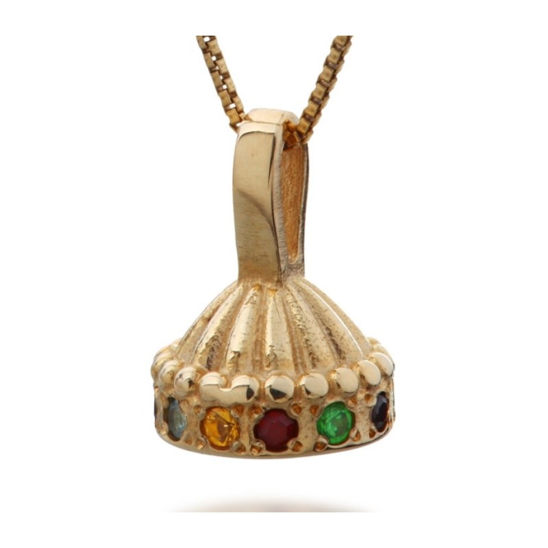 Hoshen Crown Necklace in Gold by HaAri Jewelry | Jewish Pendant