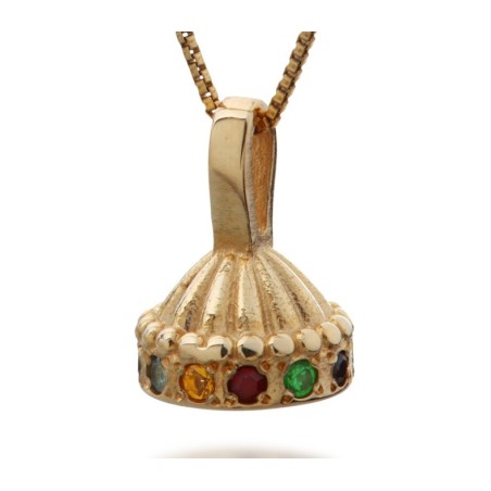 Hoshen Crown Necklace in Gold by HaAri Jewelry | Jewish Pendant