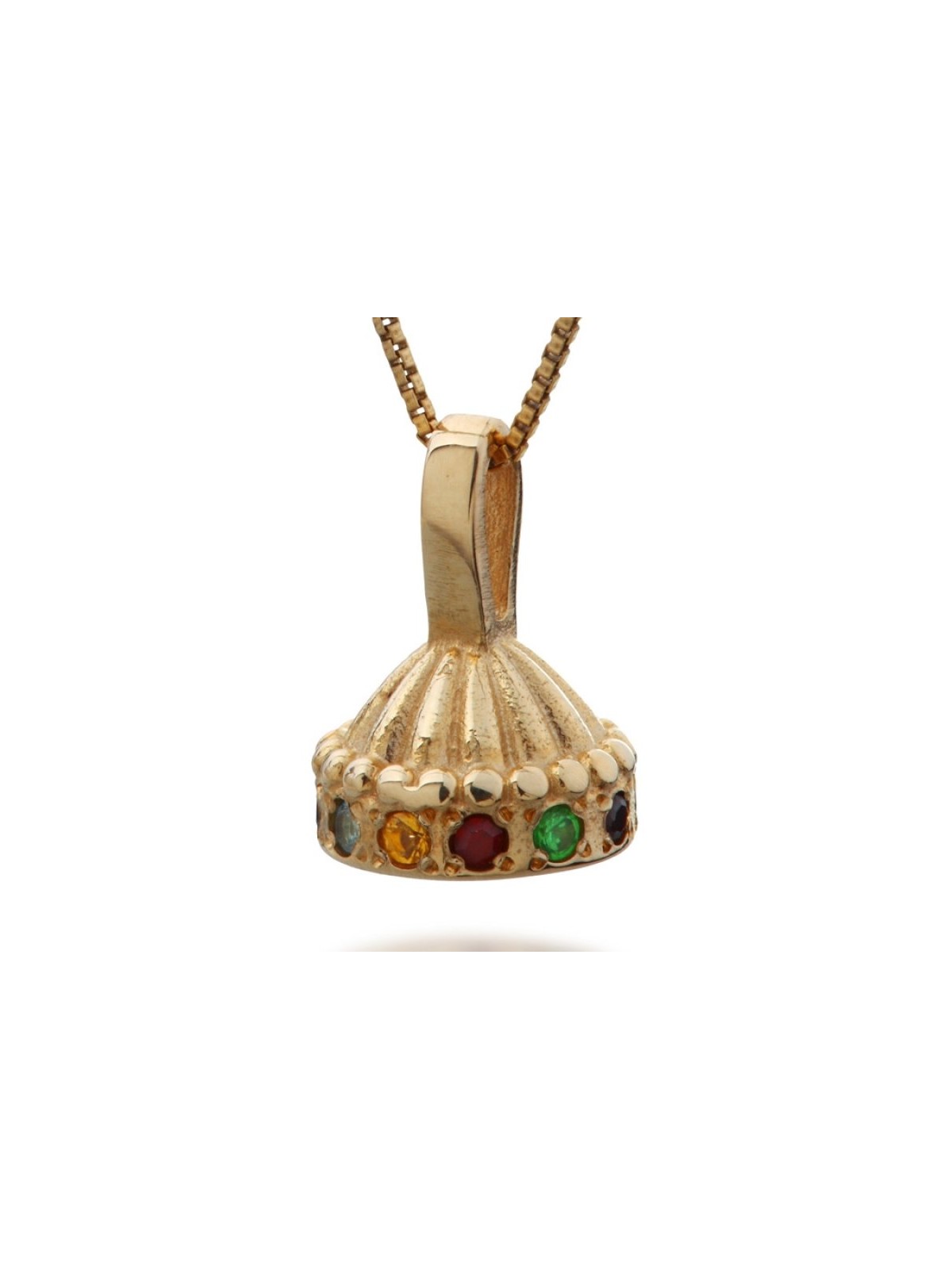 Hoshen Crown Necklace in Gold by HaAri Jewelry | Jewish Pendant