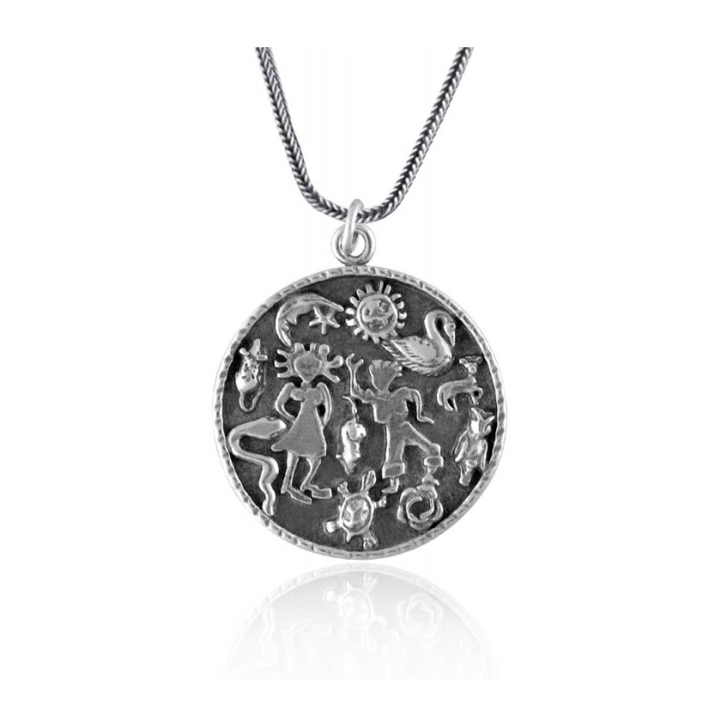 Silver Days of Creation Pendant by Golan Studio | Jewish Pendant