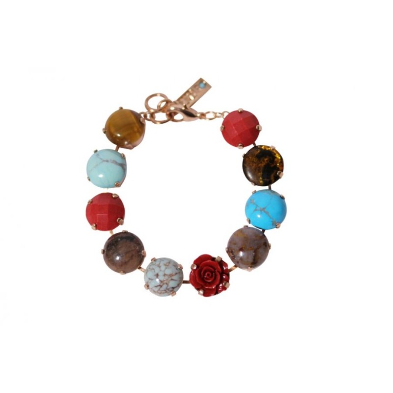 Amaro Handcrafted Bracelet Colorful Round Semi... | Bracelets by Amaro