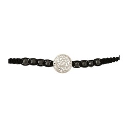 Black Bead Bracelet with Center Shema Charm | Charms by M Judaica