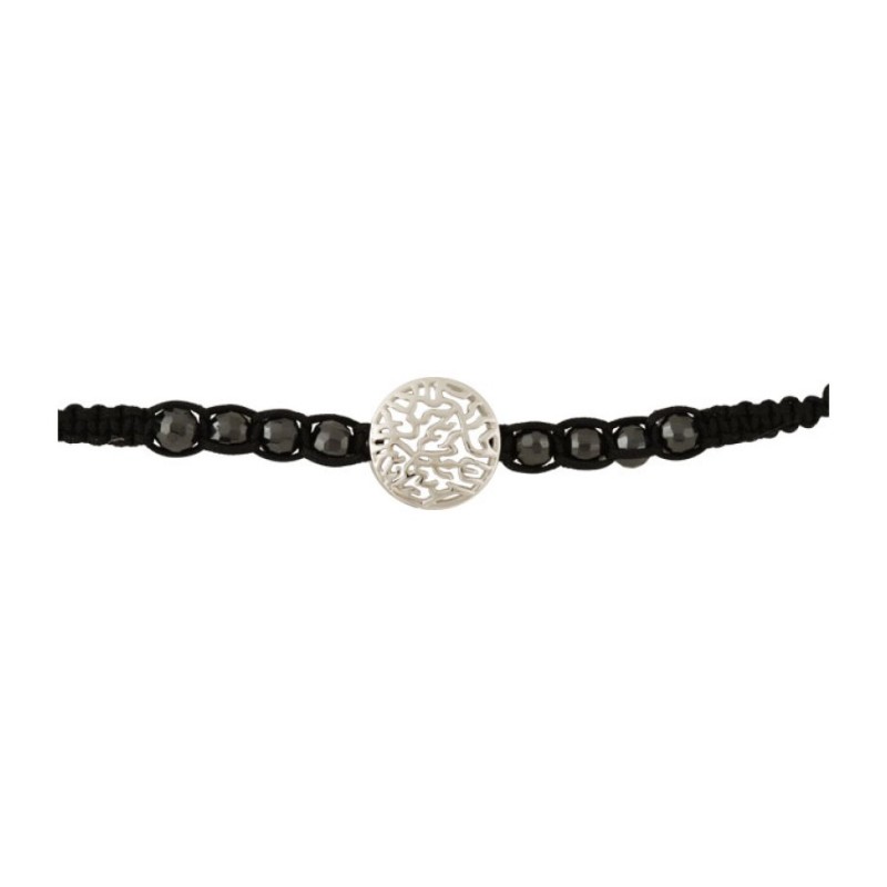 Black Bead Bracelet with Center Shema Charm | Charms by M Judaica