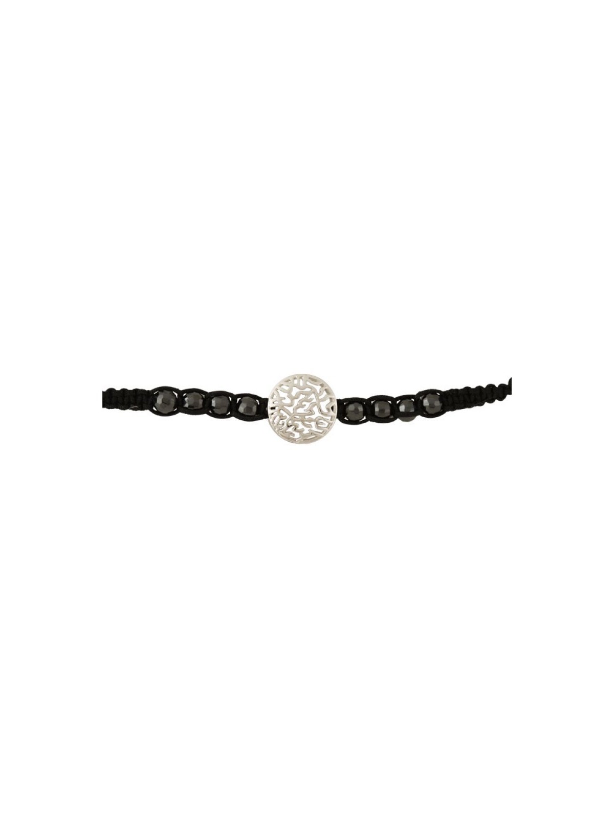 Black Bead Bracelet with Center Shema Charm | Charms by M Judaica