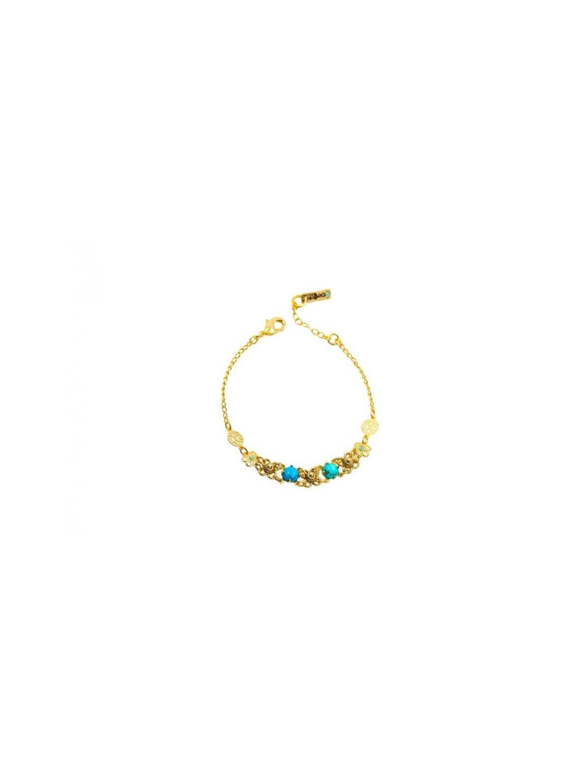 Amaro Handcrafted Gold Plate Bracelet Turquoi... | Bracelets & Anklets