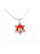 Red Blue Flower Star of David Pendant ... | Necklaces by Esther Shahaf