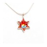 Red Blue Flower Star of David Pendant ... | Necklaces by Esther Shahaf
