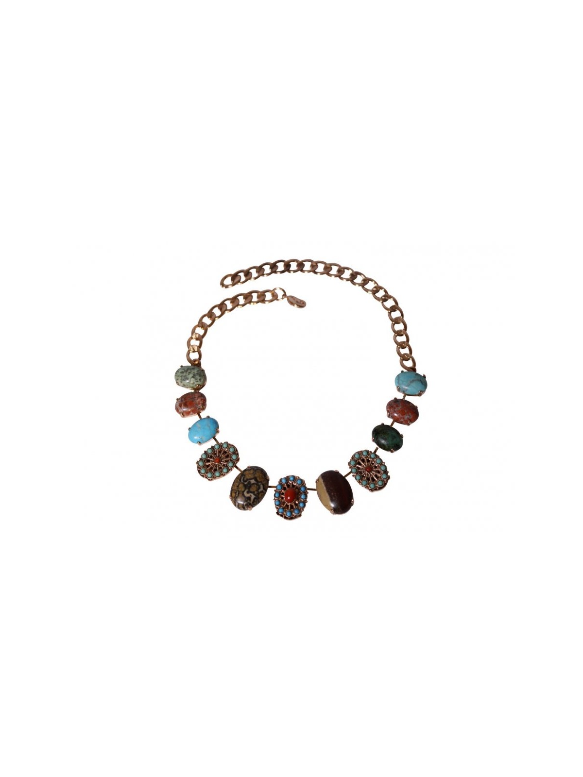 Amaro Handcrafted Semi Precious Stones on Rose... | Necklaces by Amaro