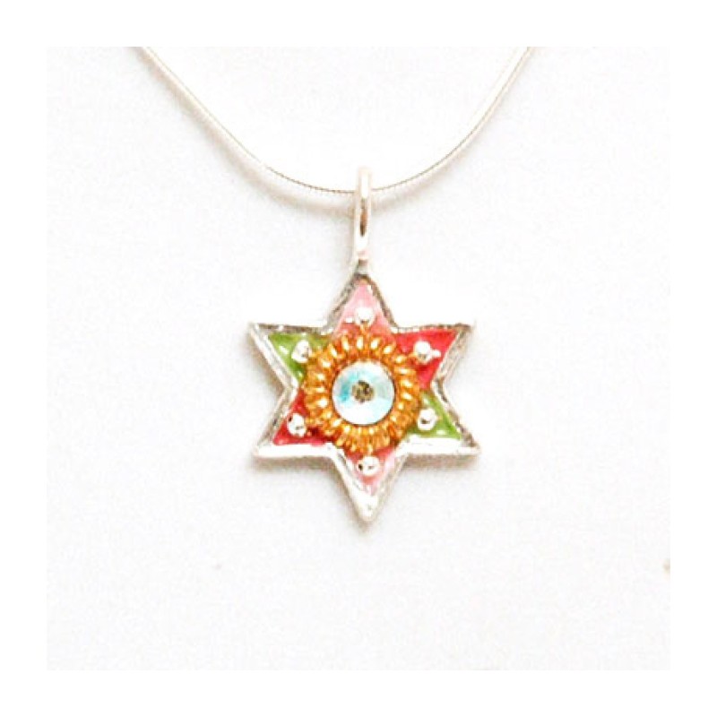 Colorful Star of David Pendant Shahaf | Necklaces by Esther Shahaf