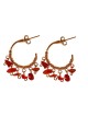 Amaro Rose Gold Plate Earrings with Dangling Coral Penda... | Earrings