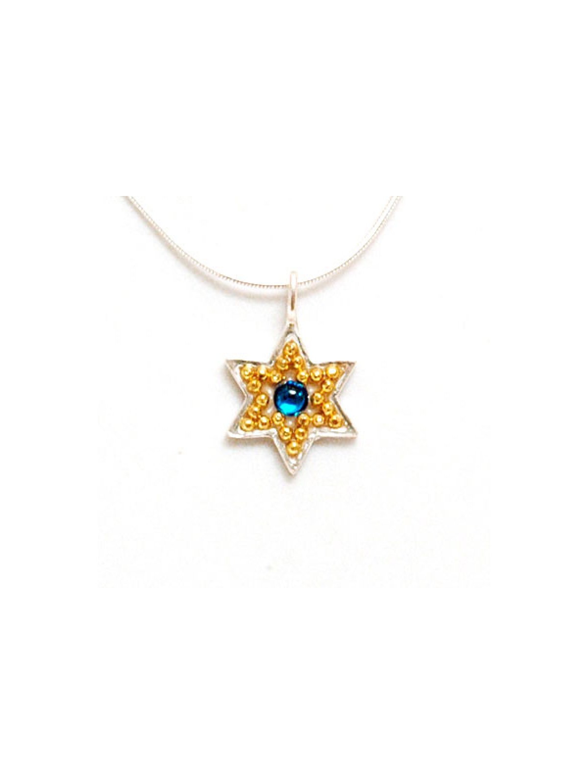 Star of David Pendant in Gold Blue by ... | Necklaces by Esther Shahaf