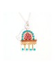Turquoise Red Ester Shahaf Hamsa Pendant | Hamsa Necklace