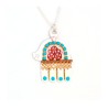 Turquoise Red Ester Shahaf Hamsa Pendant | Hamsa Necklace